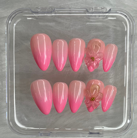 Uñas Press On Pink